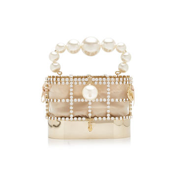 Holli Hide and Seek Crystal-Embellished Brass Mini Bag