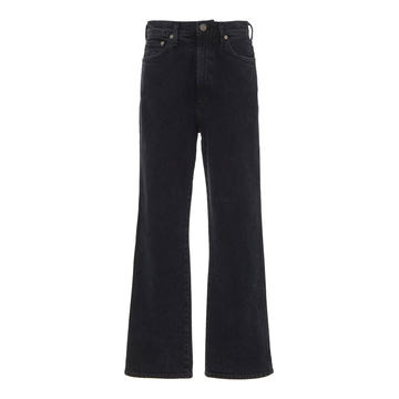 Pinch Waist High-Rise Straight-Leg Jeans