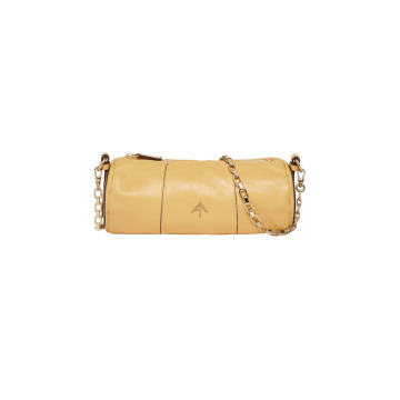 Cylinder Leather Chain-Link Bag