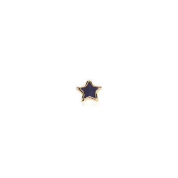 Star 14K Yellow Gold Lapis Single Earring
