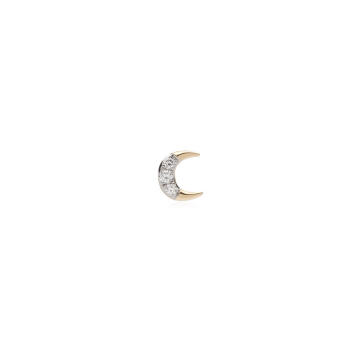 Crescent 14K Yellow Gold Diamond Single Earring