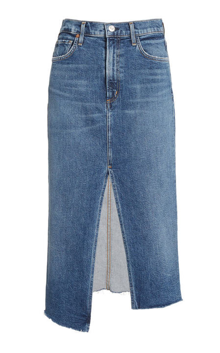 Aubrey Stretch Denim Knee-Length Skirt展示图