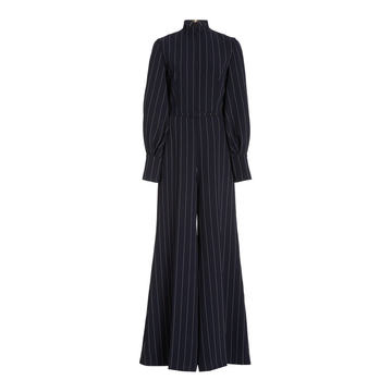 Elvis Pin-Striped Crepe Jumpsuit