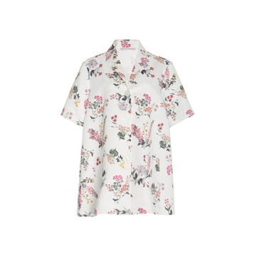 Manuela Floral-Printed Taffeta Faile Top