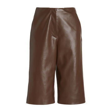 Tazu Tailored Vegan Leather Bermuda Shorts