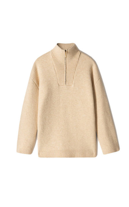 Zuma Zip Up Oversized Wool-Blend Sweater展示图