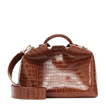 Raisin croc-effect shoulder bag