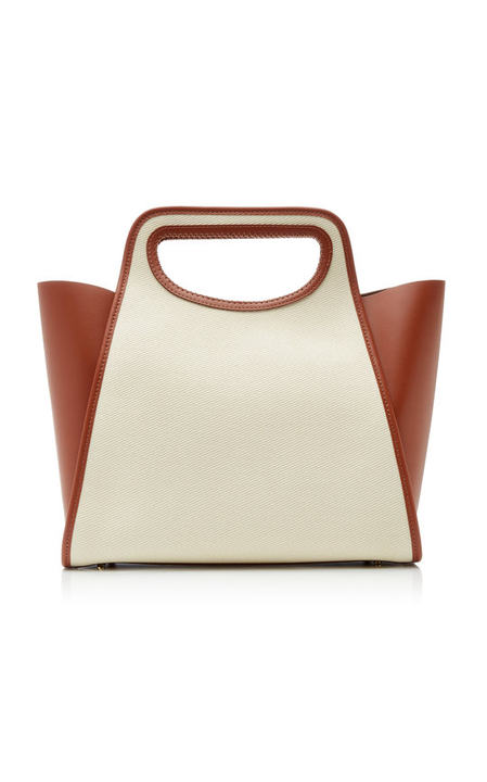 Cupidon Large Leather-Paneled Canvas Tote展示图