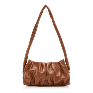 Vague Ruched Patent Leather Shoulder Bag