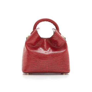 Madeleine Lizard-Effect Leather Top Handle Bag