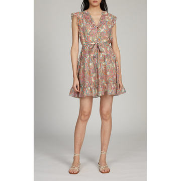 Bridgette Ruffled Printed Cotton-Silk Dress