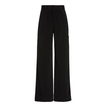 Melange Suiting Wide-Leg Trousers