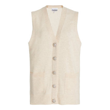 Crystal-Embellished Cashmere Vest