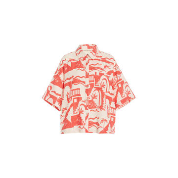 Auberon Printed Woven-Hemp Shirt