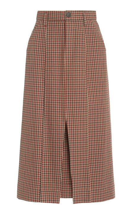 Nakita Plaid Woven Cotton Skirt展示图