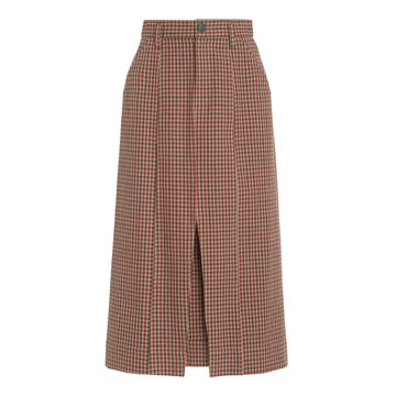 Nakita Plaid Woven Cotton Skirt