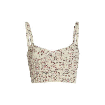 Sim Floral Silk Bralette Top