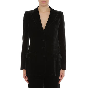 Viscose Silk Velvet Single Breasted Blazer