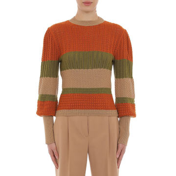 Extra Fine Striped Merino Wool Sweater