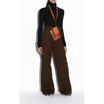 Alana Herringbone Wool Wide-Leg Pants