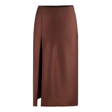 Vlada Slit Satin Midi Skirt