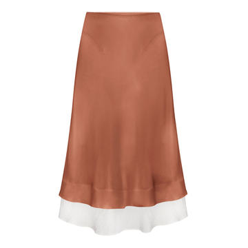 Masha A-Line Satin Midi Skirt