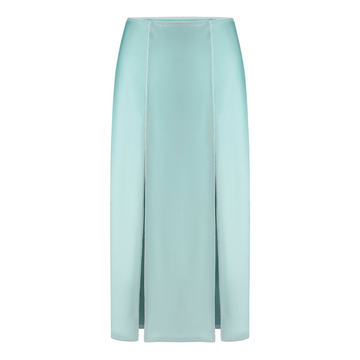 Zhenia Double-Slit Satin Skirt