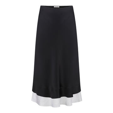 Masha A-Line Satin Midi Skirt