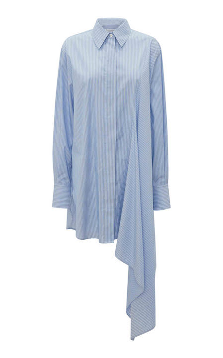 Draped Oversized Striped Cotton Shirt展示图