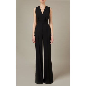 Wide-Leg Crepe Jumpsuit