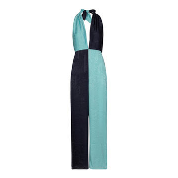 Meghan Color-Blocked Crepe Jumpsuit