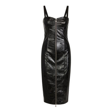 Kayla Fitted Faux Leather Dress
