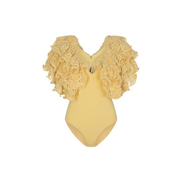 Carmen Ruffle-Detailed Organic Cotton Bodysuit