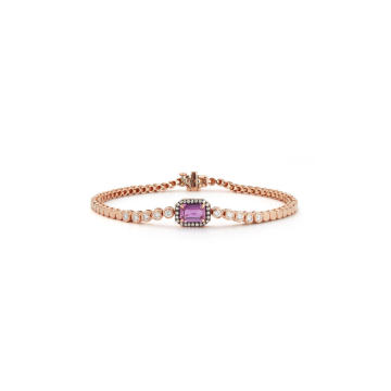 18K Rose Gold Prive Luxe Pink Sapphire & Diamond Tennis Bracelet