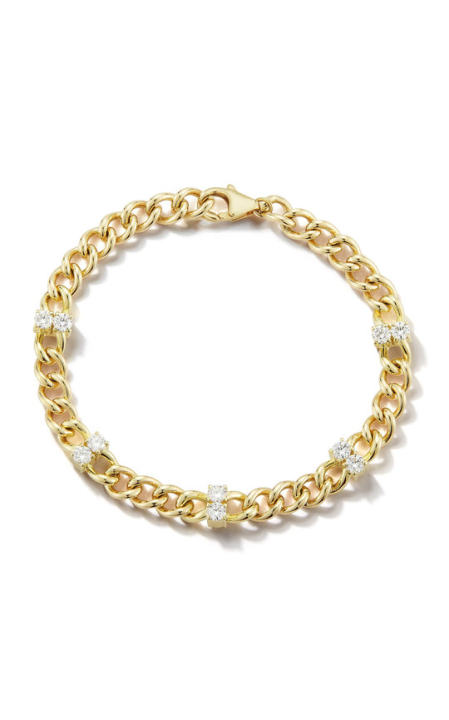 18K Yellow Gold Toujours Large Curb Link Diamond Bracelet展示图