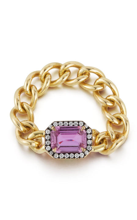18K Yellow Gold Toujours Soft Chain Link Ring展示图
