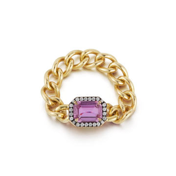 18K Yellow Gold Toujours Soft Chain Link Ring