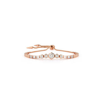 18K Rose Gold Prive Luxe Hexagon Diamond Slider Bracelet