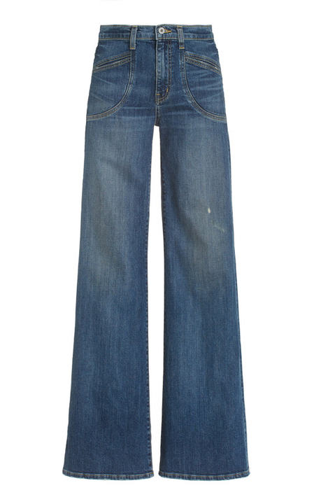 Francois Stretch Mid-Rise Wide-Leg Jeans展示图