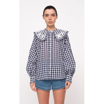 Gina Gingham Cotton Blouse