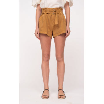 Evelina Belted Cotton Shorts