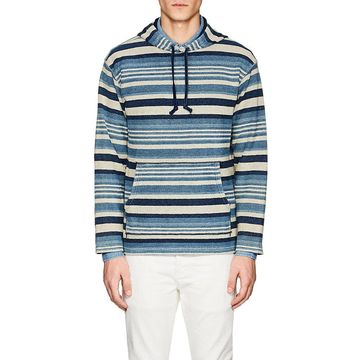 Mixed-Stripe Cotton Terry Hoodie