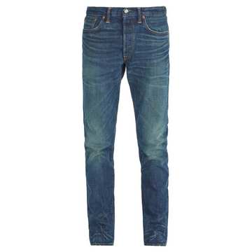 Mid-rise slim-leg jeans