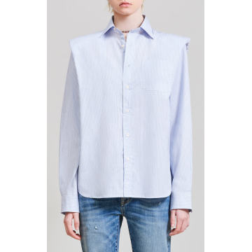 Folded Shoulder Cotton Shirt