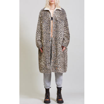Leopard Cotton-Blend Coat