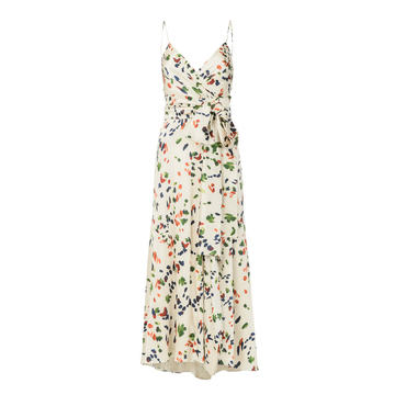 Canzone Watercolor-Print Silk Dress