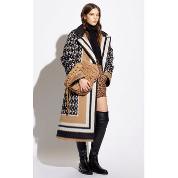 Printed Wool Coat