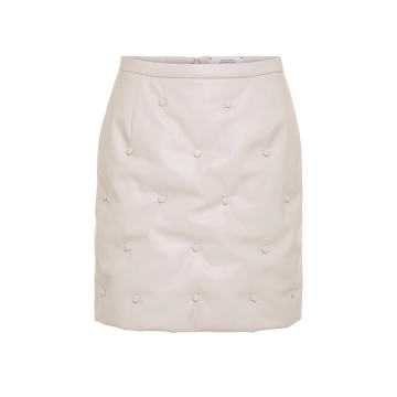 Smooth Structure Faux-Leather Skirt