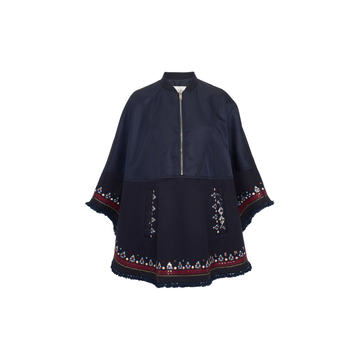 Embroidered Virgin Wool-Cashmere Cape