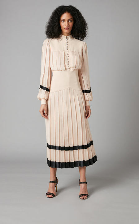 Charlie Pleated Silk Midi Dress展示图